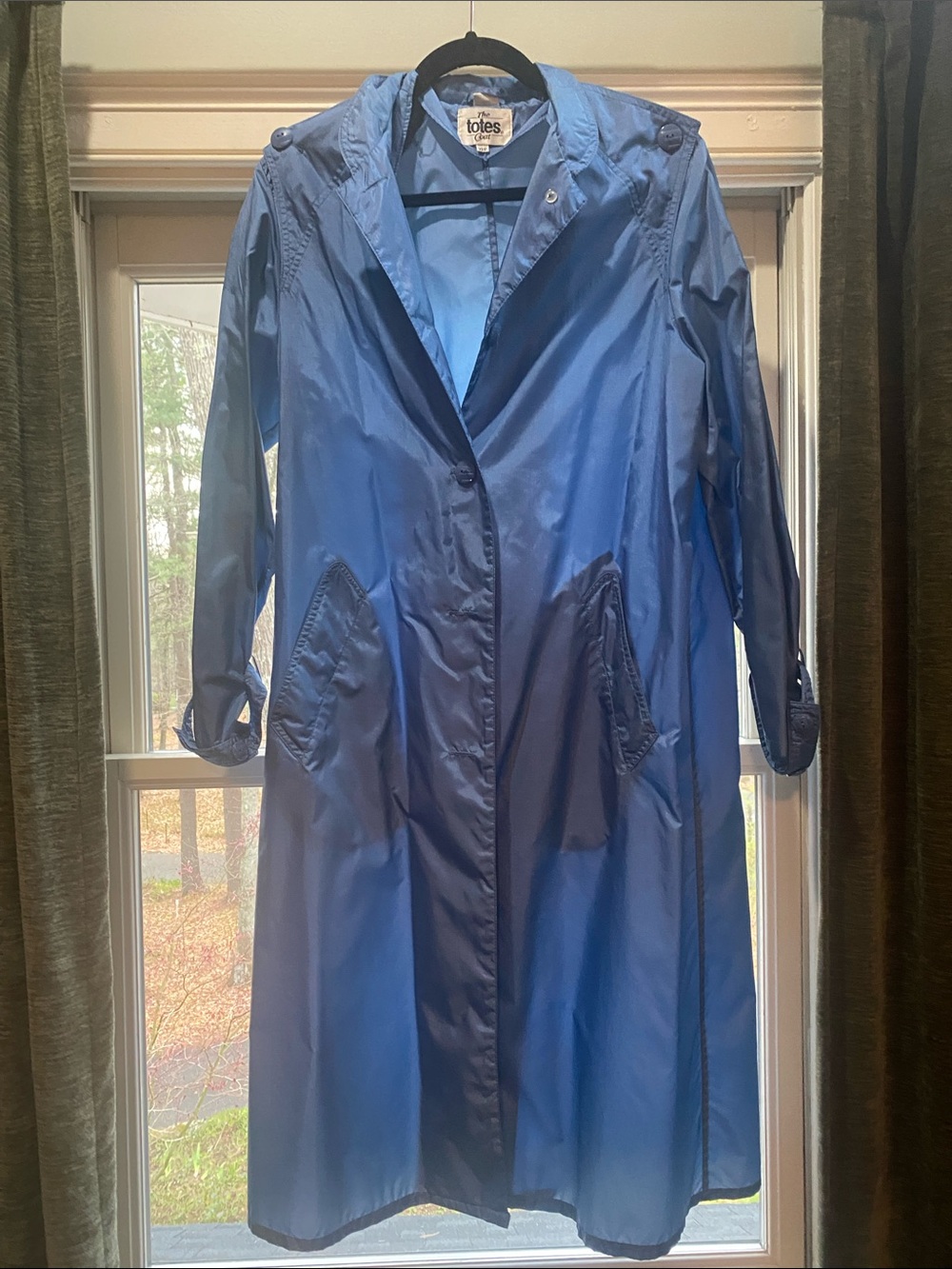 totes Blue Longline Lightweight Trench Coat